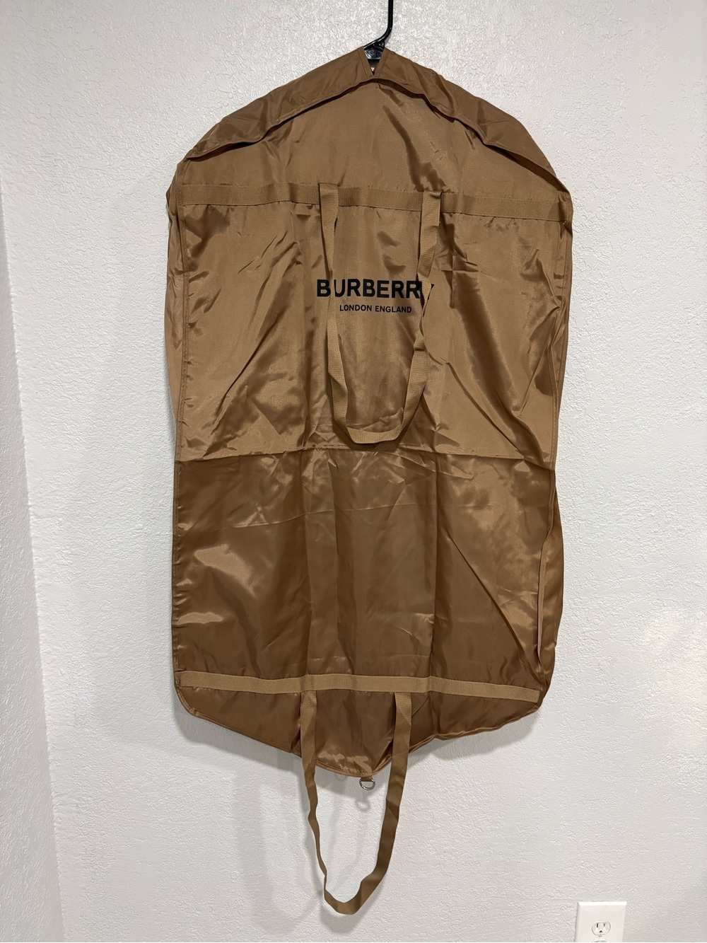 Burberry Tan Travel Garment Bag with Logo
